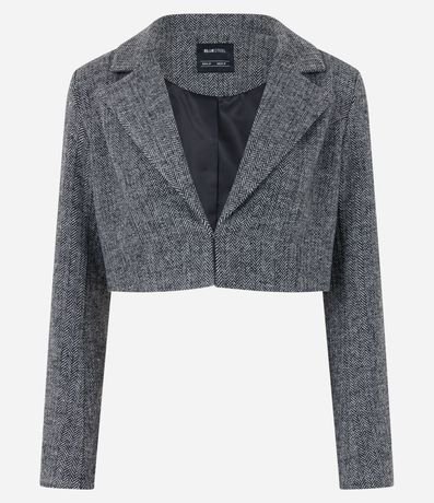 Blazer Cropped en Polivelour con Textura Espinha de Pez 5