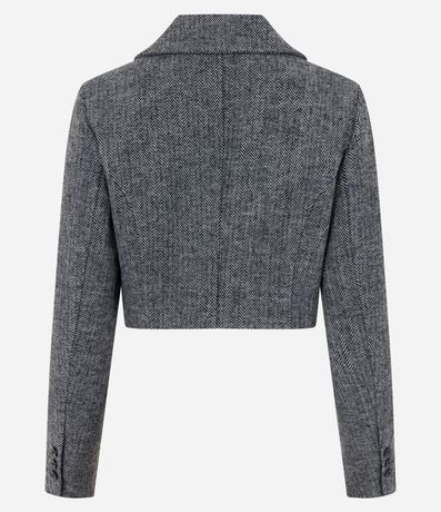 Blazer Cropped en Polivelour con Textura Espinha de Pez 7