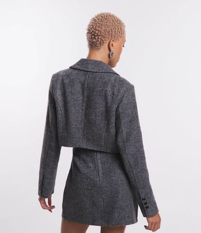 Blazer Cropped en Polivelour con Textura Espinha de Pez 3