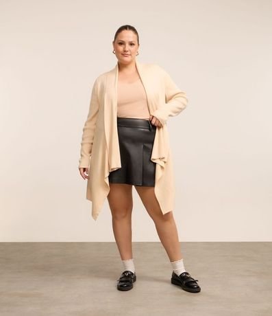Cardigan Alargado de Punto con Bajo Punta Curve & Plus Size 2