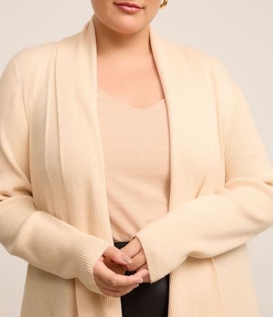 Cardigan Alargado de Punto con Bajo Punta Curve & Plus Size 4