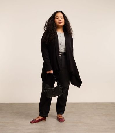 Cardigan Alargado de Punto con Bajo Punta Curve & Plus Size 2