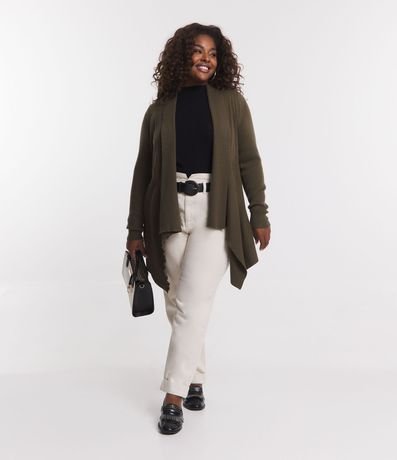 Cardigan Alargado de Punto con Bajo Punta Curve & Plus Size 2