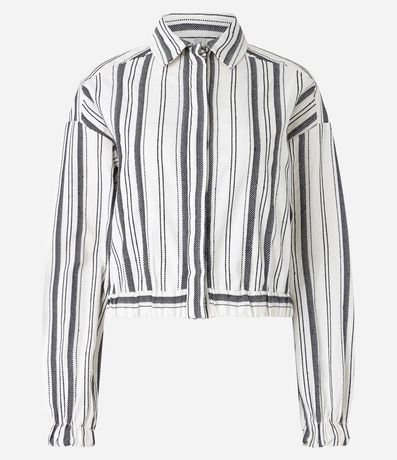 Campera en Algodón con Rayas en Hilo Teñido