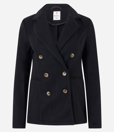 Campera Alargada en Polivelour con Botones y Bolsillos 6