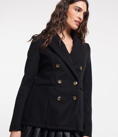 Campera Alargada en Polivelour con Botones y Bolsillos 4