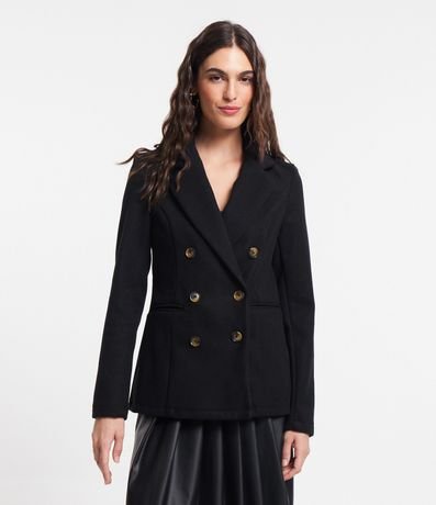 Campera Alargada en Polivelour con Botones y Bolsillos 5