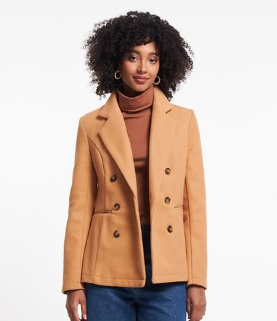 Campera Alargada en Polivelour con Botones y Bolsillos 3