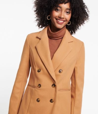 Campera Alargada en Polivelour con Botones y Bolsillos 6