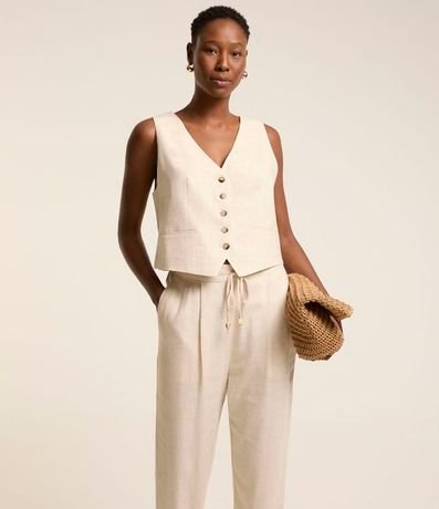 Pantalón Fluído en Viscolino con Cintura Elástica y Lazo 2