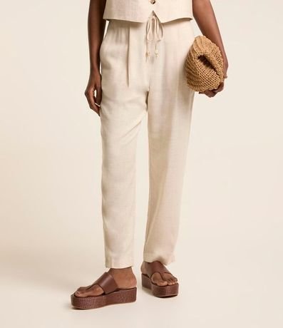 Pantalón Fluído en Viscolino con Cintura Elástica y Lazo 3