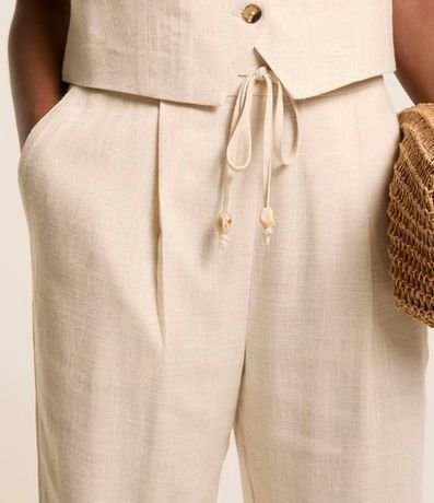 Pantalón Fluído en Viscolino con Cintura Elástica y Lazo 4