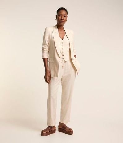 Pantalón Fluído en Viscolino con Cintura Elástica y Lazo 5