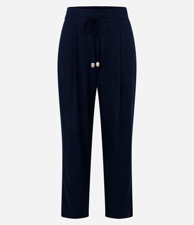 Pantalón Fluído en Viscolino con Cintura Elástica y Lazo