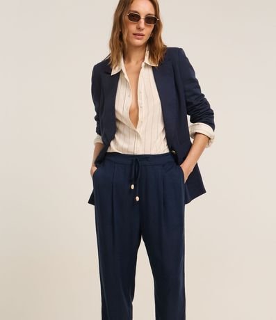 Pantalón Fluído en Viscolino con Cintura Elástica y Lazo 3