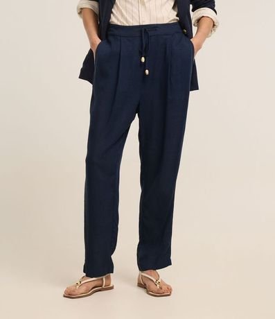 Pantalón Fluído en Viscolino con Cintura Elástica y Lazo 3