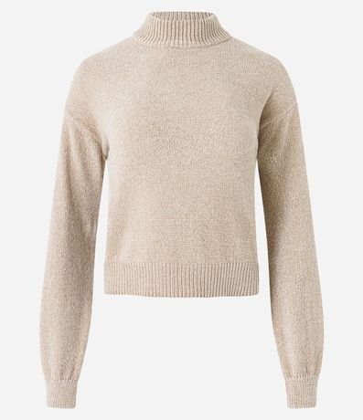 Buzo Suéter en Chenille con Cuello Alto y Ribanas 5