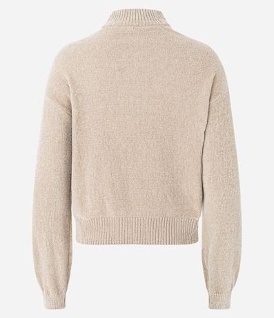 Buzo Suéter en Chenille con Cuello Alto y Ribanas 7