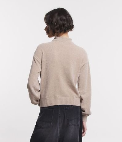Buzo Suéter en Chenille con Cuello Alto y Ribanas 3
