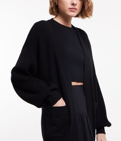 Cardigan Alargado en Punto con Bolsillos 4