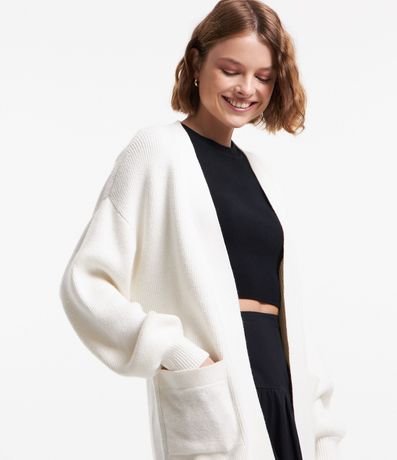 Cardigan Alargado en Punto con Bolsillos 4