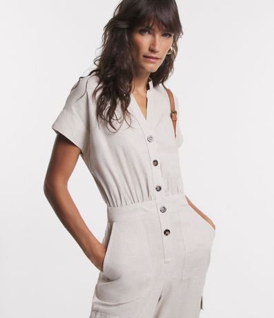 Mono Cargo en Viscolino con Abotonado Delantero 2