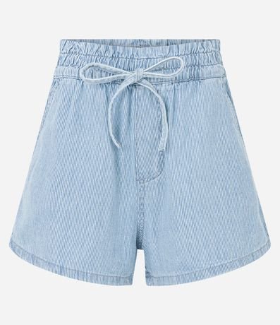 Short Runner en Jeans con Rayas en Hilo Teñido 5