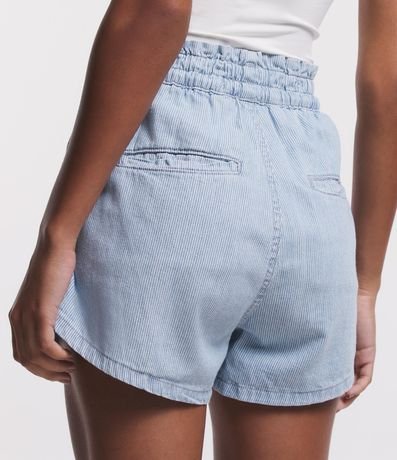 Short Runner en Jeans con Rayas en Hilo Teñido 3