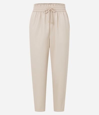 Pantalón Carrot en Material Sintético con Cintura Elastica 7