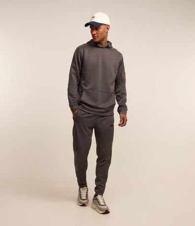 Pantalón Deportiva con Textura y Recorte en la Parte Baja