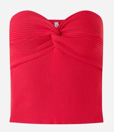 Blusa Cropped de Punto sin Breteles con Busto Retorcido 5
