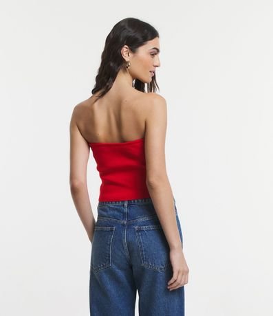 Blusa Cropped de Punto sin Breteles con Busto Retorcido 3