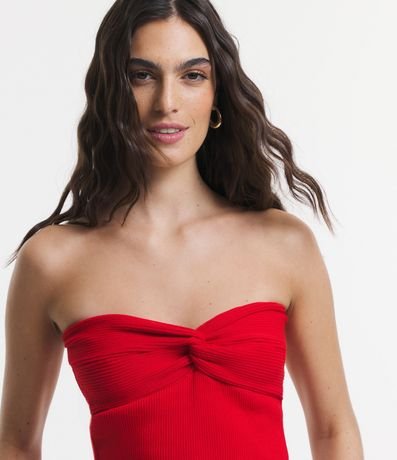 Blusa Cropped de Punto sin Breteles con Busto Retorcido 4