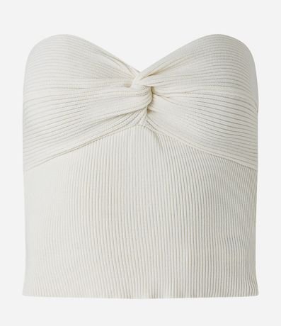 Blusa Cropped de Punto sin Breteles con Busto Retorcido 5