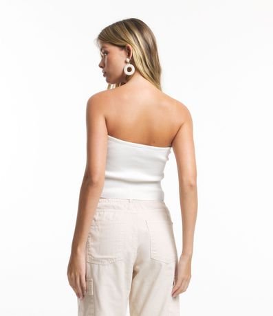 Blusa Cropped de Punto sin Breteles con Busto Retorcido 3