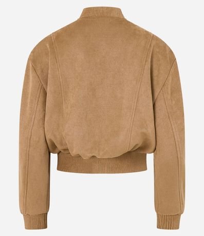 Campera Bomber en Gamuza con Bajo Ayustadas y Recortes 9