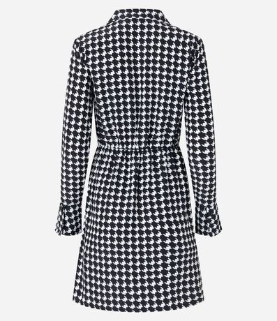 Vestido en Crepé con Escote Traspasado y Estampa Pied de Poule 6