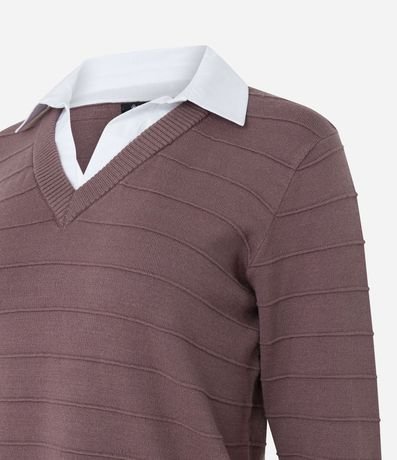 Blusa de Punto Liviano con Bajo y Cuello Camiseros 7