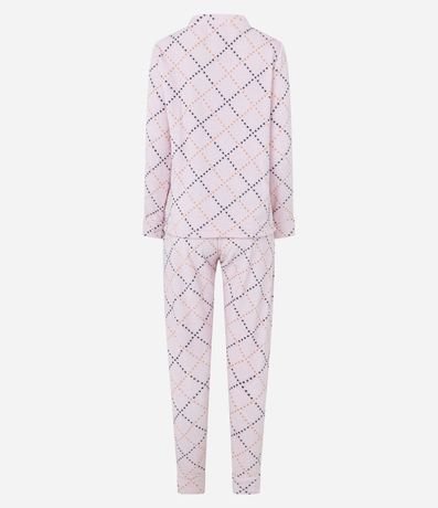 Pijama Largo en Fleece con Estampado Corazones 6