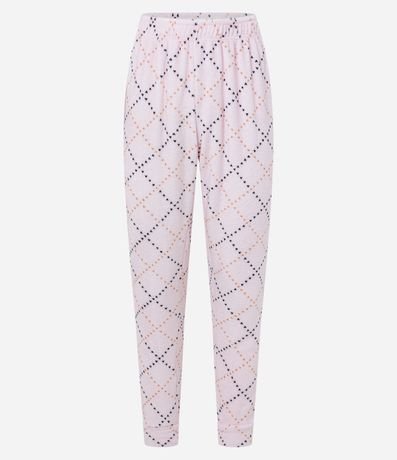 Pijama Largo en Fleece con Estampado Corazones 7