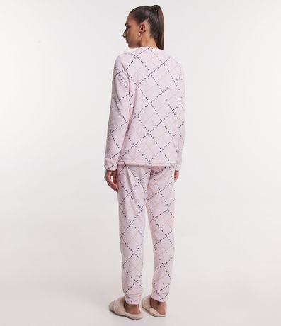 Pijama Largo en Fleece con Estampado Corazones 2