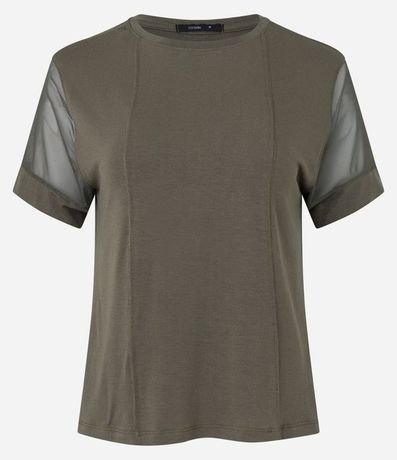 Blusa en Media Malla con Manga Corta de Tul 7