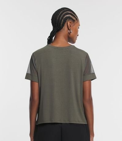 Blusa en Media Malla con Manga Corta de Tul 4