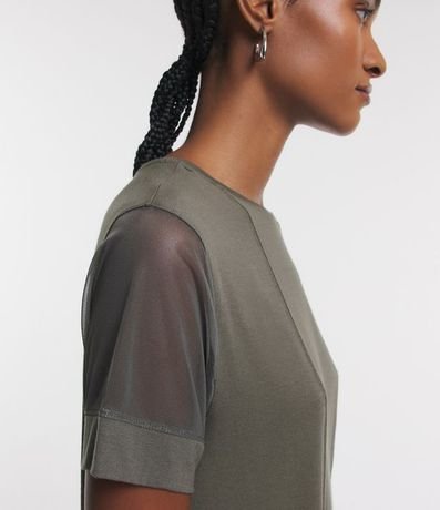 Blusa en Media Malla con Manga Corta de Tul 6