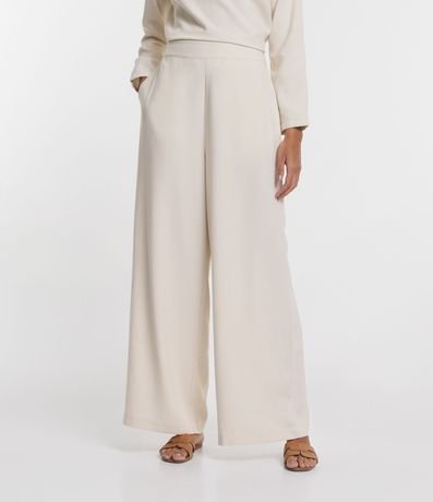 Pantalón Pantalona en Viscosa con Cintura Elástica en la Espalda 2
