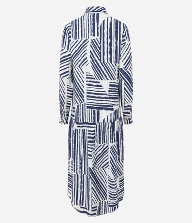 Vestido Chemise en Viscosa con Botones y Estampa Abstracta 7