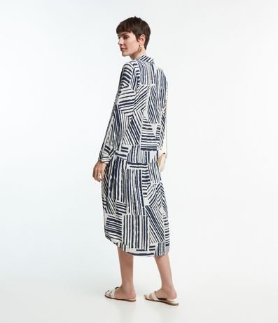 Vestido Chemise en Viscosa con Botones y Estampa Abstracta 3