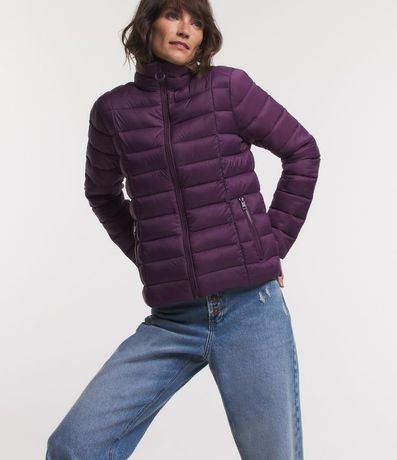 Campera Puffer en Poliamida con Cuello Alto 5
