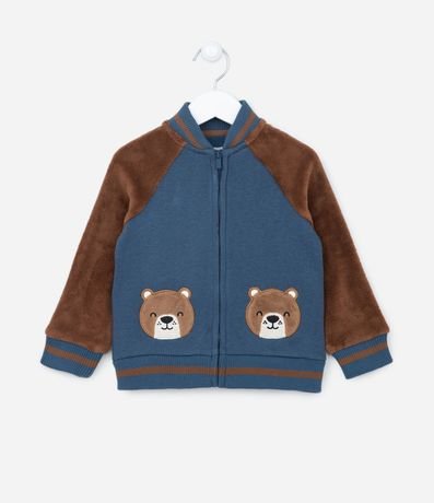 Campera Bomber con Oso Bordados = Talle 01 a 05 años