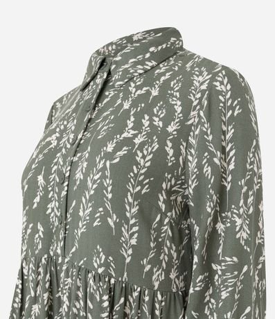 Vestido Chemise Midi en Viscosa Estampado Ramos de Trigo 8